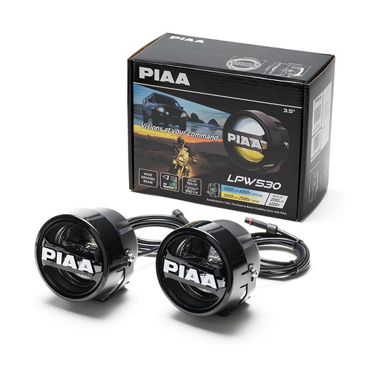 PIAA DKW531 LPW530 Round LED Lamp Kit 2000lm 3-Color Mode Driving Beam 20W